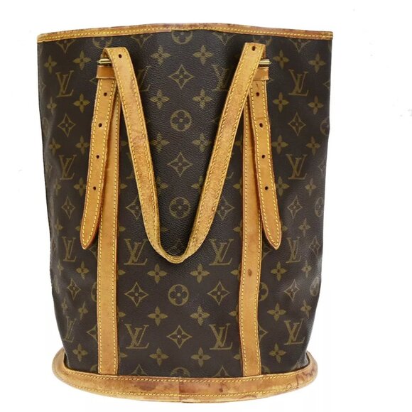 AUTHENTICITY GUARANTEED LOUIS VUITTON BUCKET GM Shoulder Tote Bag Monogram - Picture 3 of 15